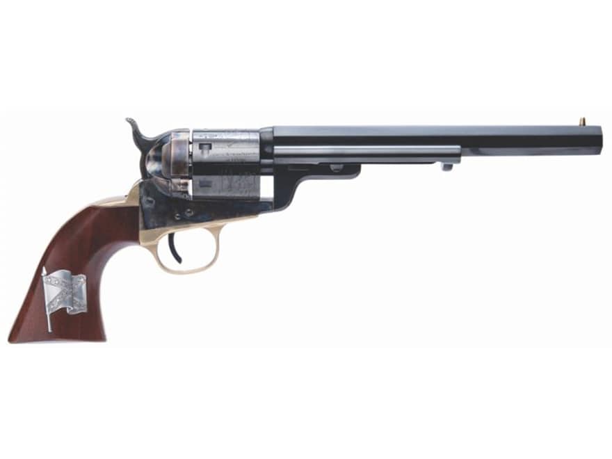 Image of Cimarron 1851 R-M CSA Flag Revolver 38 Special 7.5" Blue Barrel, 6-Round, Walnut Grip