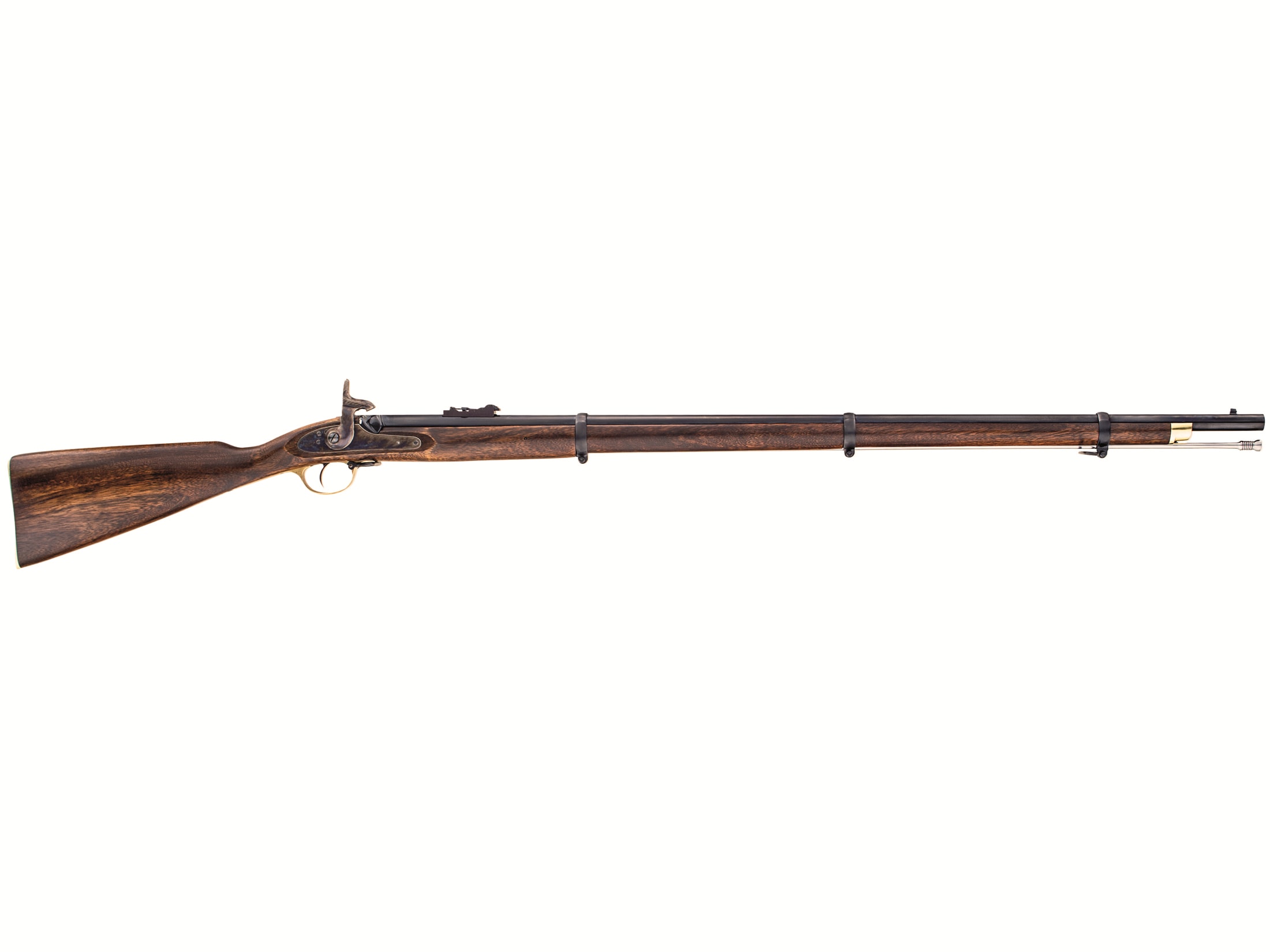 Image of Armi Sport 1853 3-Band Enfield Muzzleloading Rifle 58 Caliber Percussion Walnut Stock 39" 1 in 48" Twist Barrel Blue