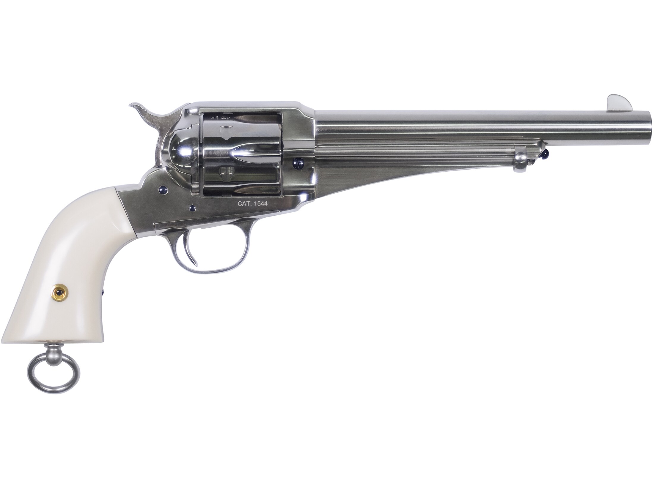 Image of Uberti Frank James 1875 Single Action Army Outlaw, .45 Colt, 7.5", Ivory-Style Grip, Nickel Finish