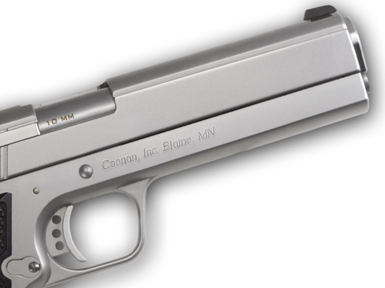 Image of Coonan MOT 10mm, 5", Satin Stainless, Adj. Night Sights, Black Alum Grips, 2 Mags (Special Order)