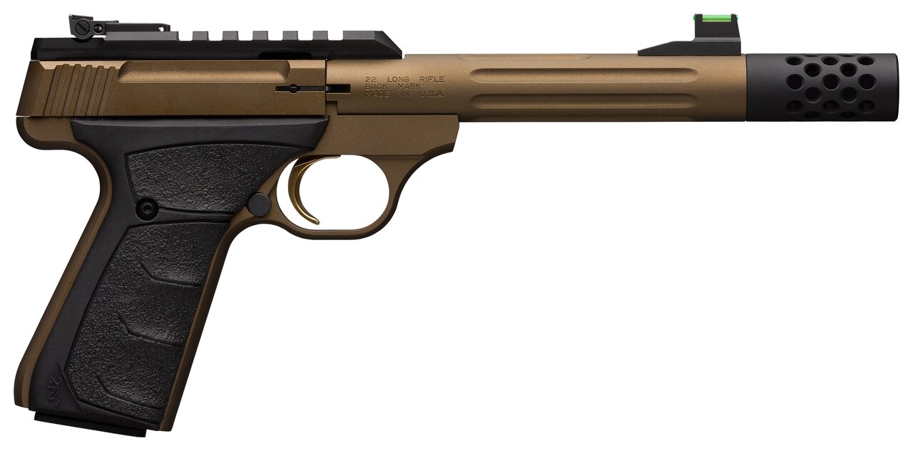 Image of Browning Buck Mark Plus Speed .22 LR, 5.9" Barrel, Burnt Bronze Cerakote, 10rd, Ultragrip FX Grip