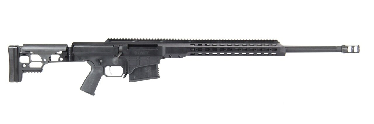 Image of Barrett MRAD 338 Lapua Mag 26" Fluted 10+1 Black Cerakote Black Folding Right Side Stock Black Polymer Grip