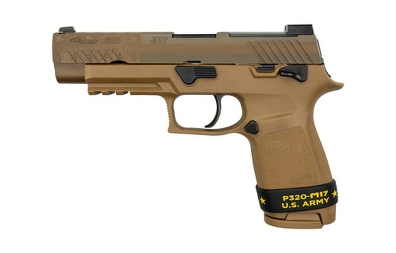 Image of Sig P320-M17 Freedom Edition 9MM 4.7" Barrel Manual Safety, Night Sight Plate, 2- 17rd Mags