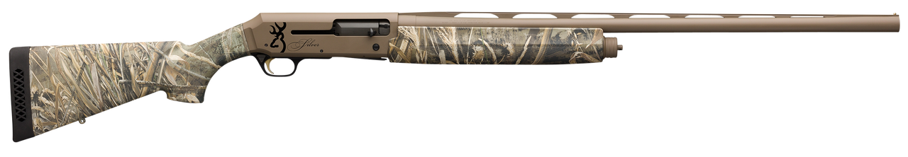 Image of Browning Silver Max-5 12 Ga, 3.5" Chamber, 28" Barrel, Flat Dark Earth, Camo Composite Stock, 4Rd