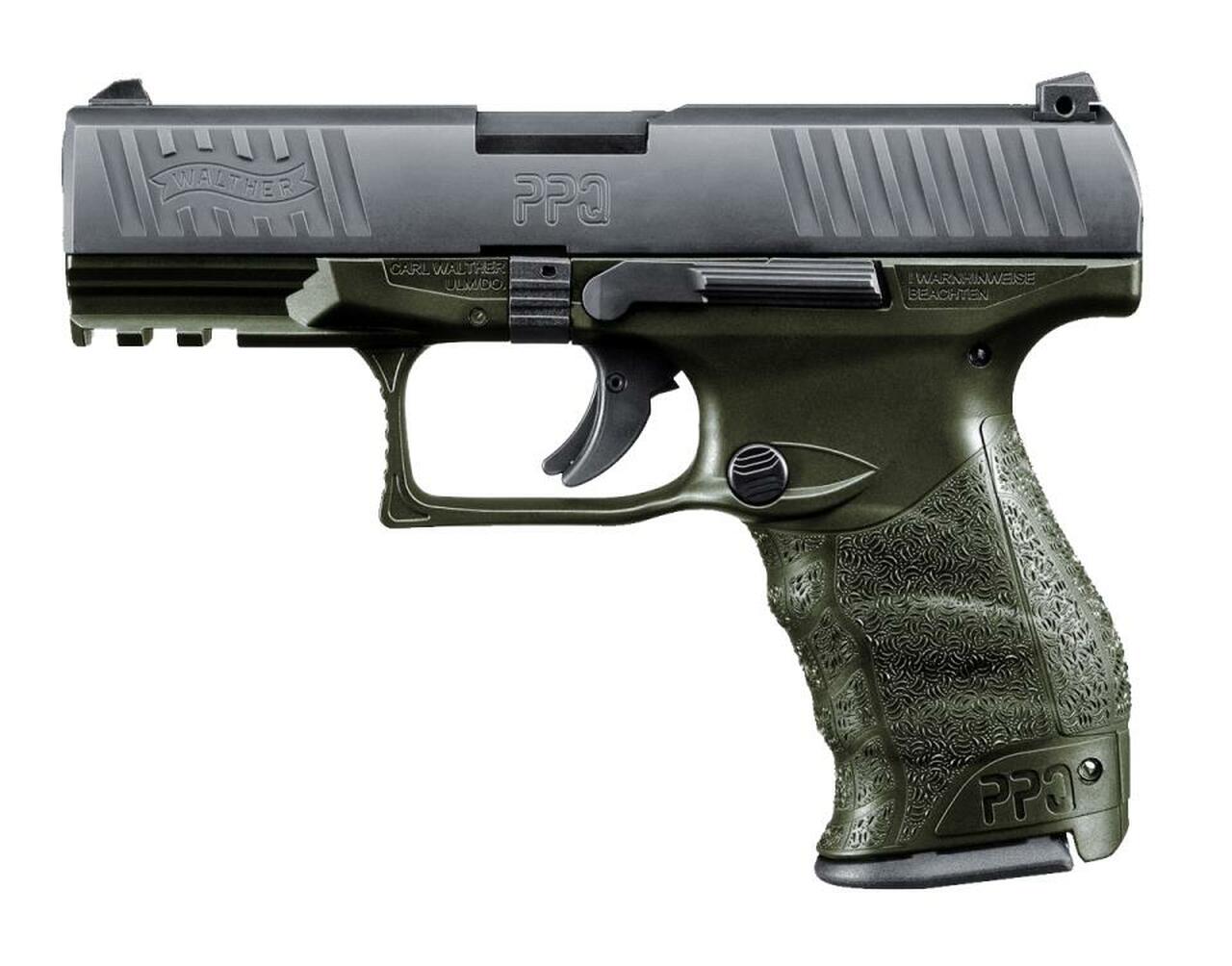 Image of Walther Arms PPQ M2 9mm 4" Barrel OD Green Frame 15rd Mags