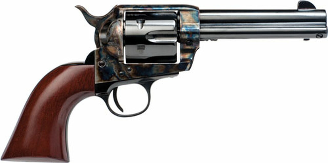 Image of Cimarron Frontier 44-40 Winchester, 4 3/4" Barrel, Color Casehardened, Blued, Walnut, 6rd