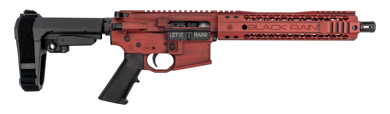 Image of Black Rain Ordnance Fallout AR-15 Pistol, .223/5.56, 10.5" Barrel, SBA3 Brace, Red, 30rd