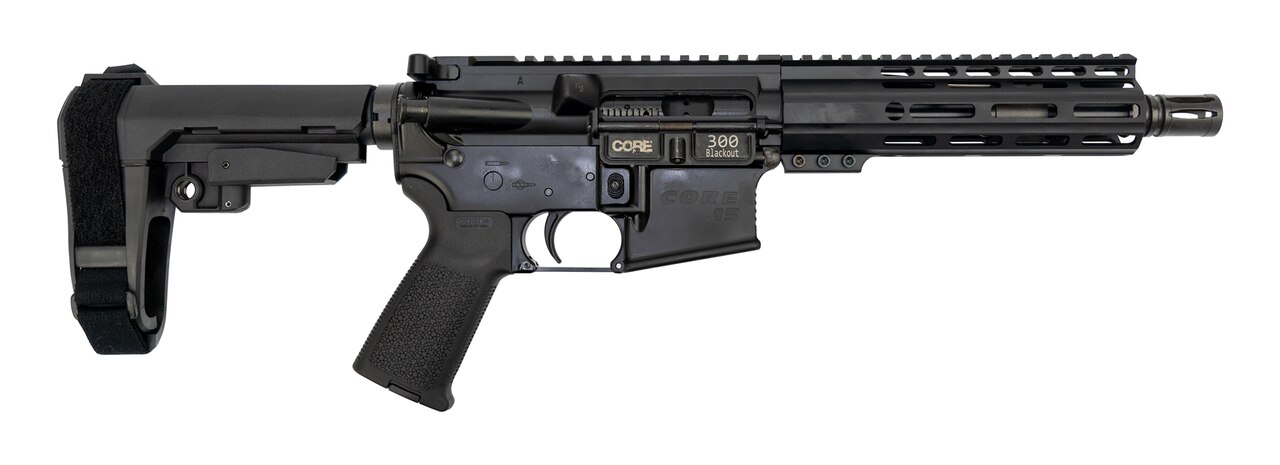 Image of Core 15 Truck Gun AR-15 Pistol .300 Blackout, 7.5" Barrel, SBA3, Black, 30rd