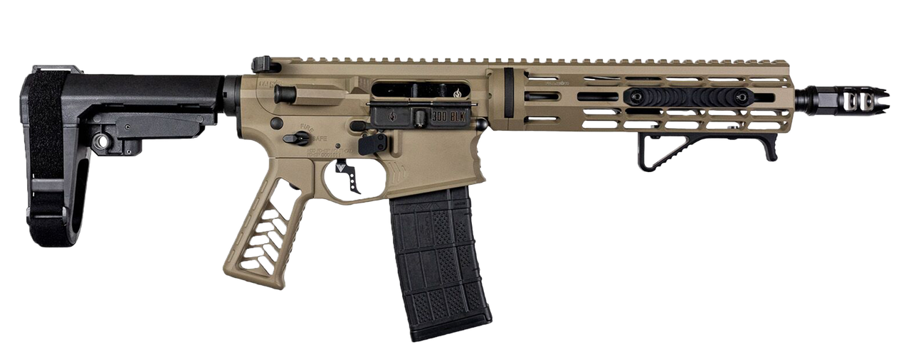 Image of Falkor Phantom AR-15 Pistol 300 Blackout, Flat Dark Earth, 10.5" Barrel SBA3 Brace 30rnd Mag