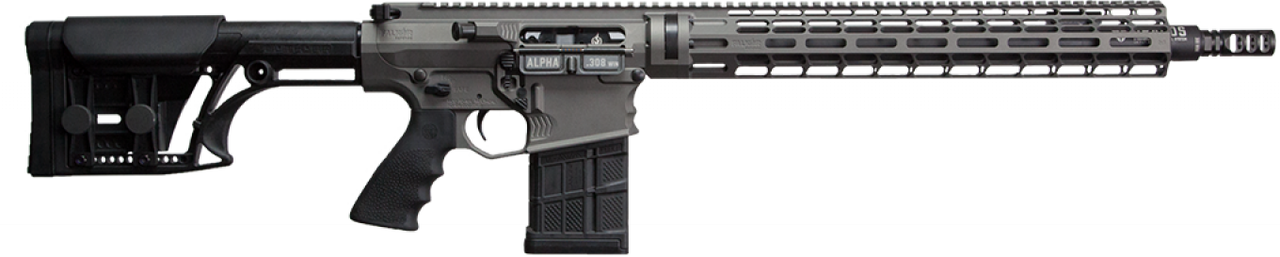 Image of Falkor Alpha AR-10/15 Type Rifle, 308 Win, Grey, 18in DRACOS Composite Barrel