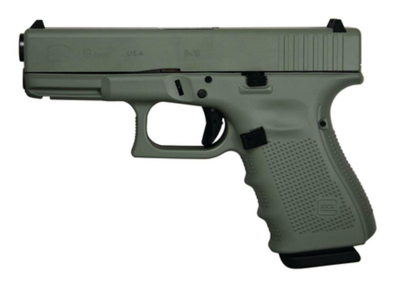 Image of Glock 19 Gen4 9mm 4" Barrel Cerakote Elite Jungle Finish, USA, 15rd Mag