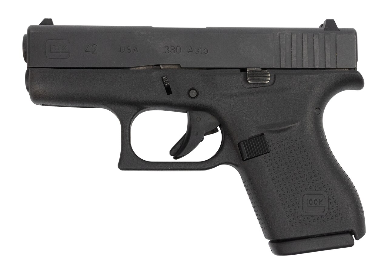 Image of Glock 42 USA Used .380 ACP, 3.25" Barrel, Contrast Sights, Black, 2x 6rd