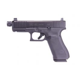 Image of Glock 45 Gen 5 9mm Pistol with Front Serrations and Threaded Barrel, Black - PA455S3G03tb