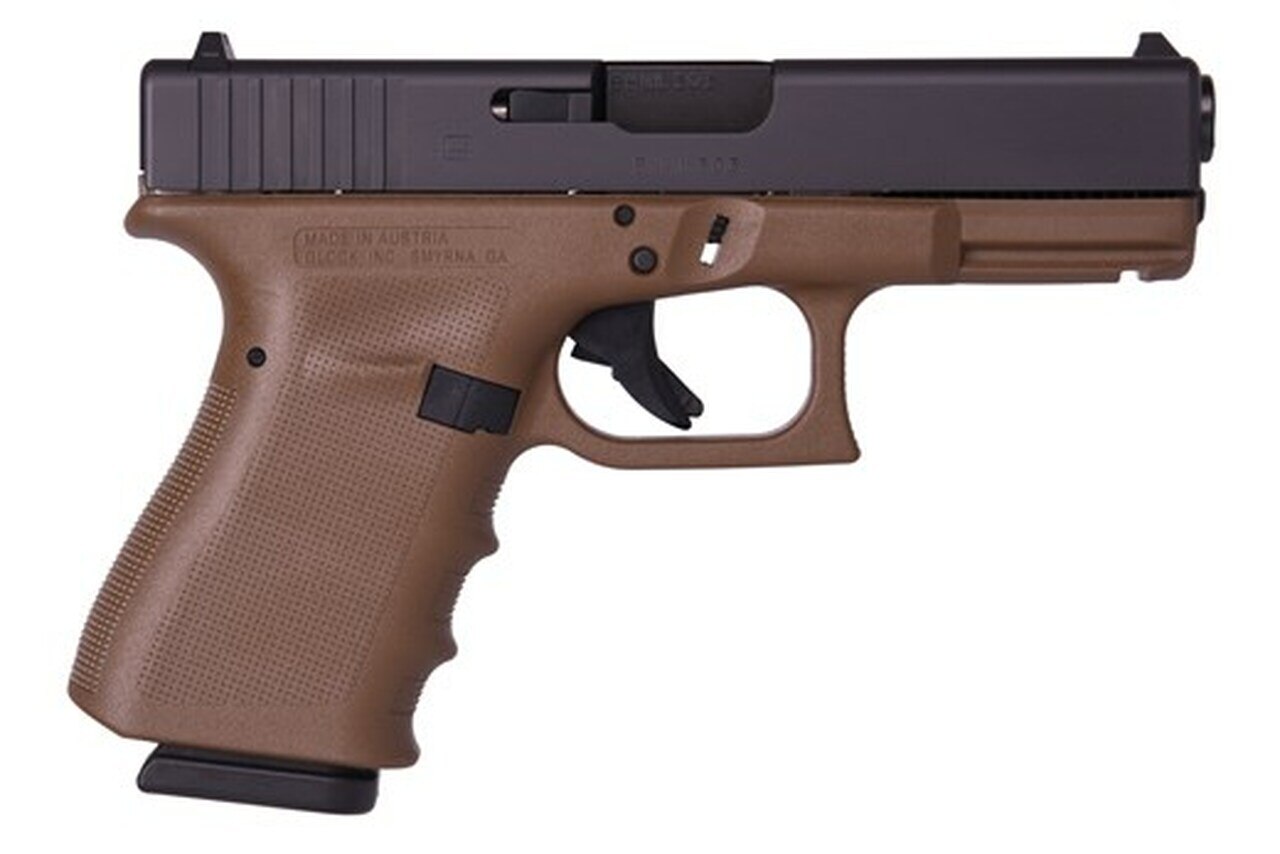 Image of Glock G19 RTF FDE 9mm, 4" Barrel, Fixed Sights, 2x15rd Mags