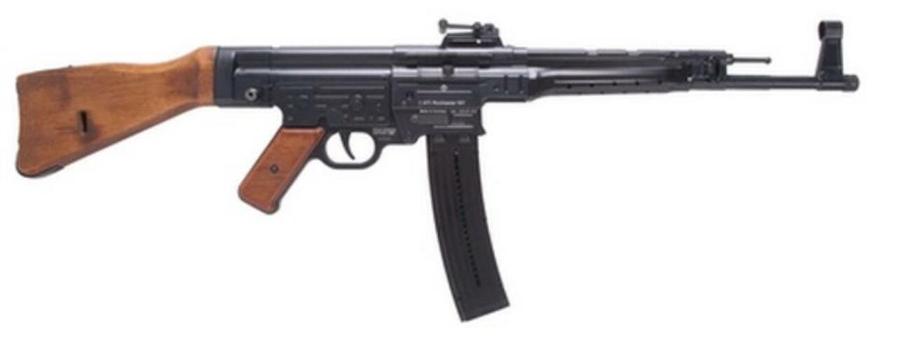Image of German Schmeisser STG44 Carbine, 16", 22LR, Wood Stock, 25 Rnd Mag, Wood Crate Case