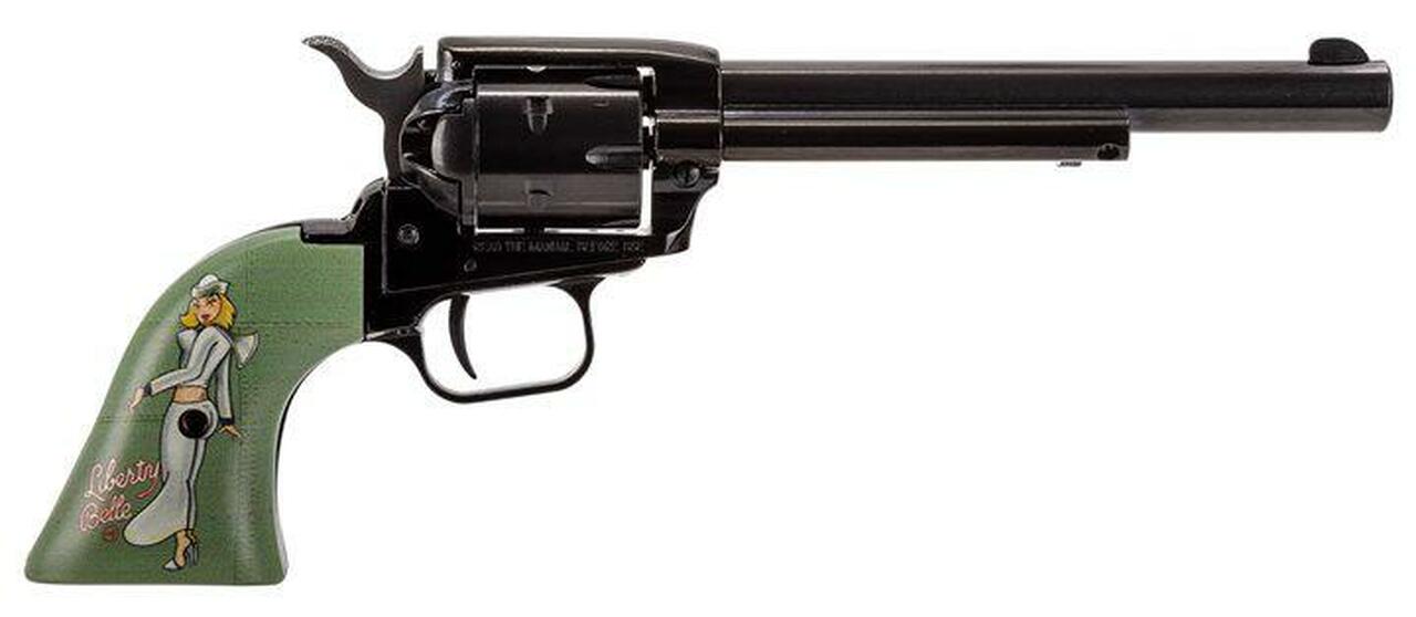 Image of Heritage Rough Rider Revolver SAA 22 LR 4.75" Barrel, Liberty Belle Pinup Girl Grips- TALO Exclusive