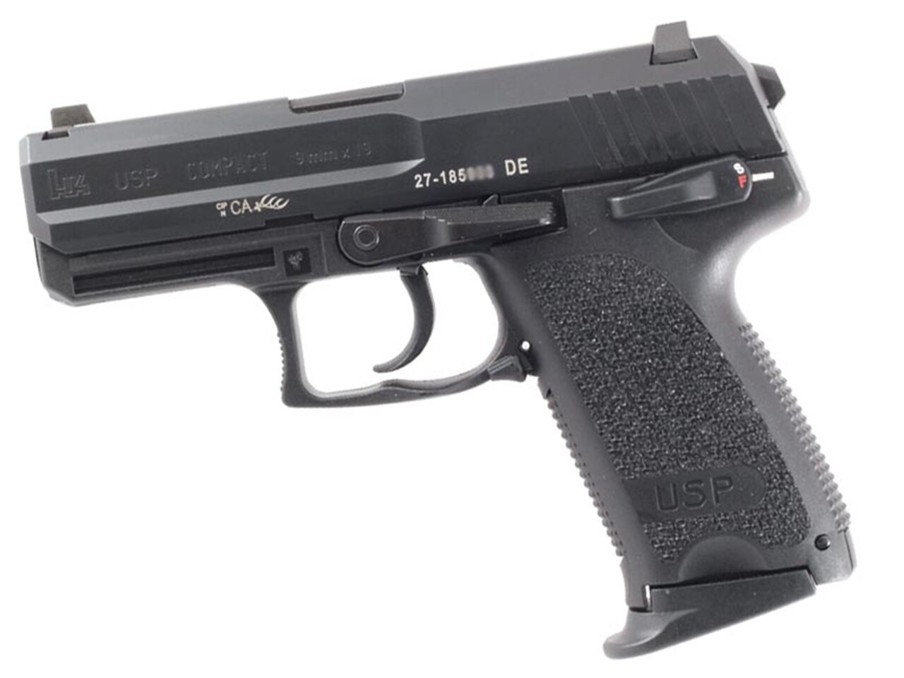 Image of HK USP Compact V1, 9mm, DA/SA, 3.58" Barrel, 10rd, CA Compliant, Night Sights