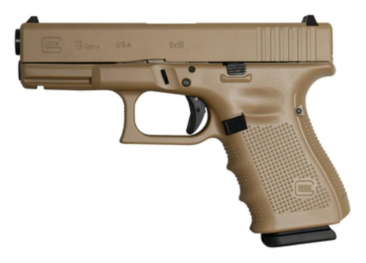 Image of Glock G19 Gen4 9mm, 15rd, FS, Combat Coyote Tan Cerakote