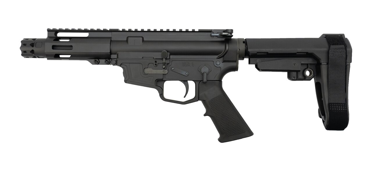 Image of MCM DS9-S Pistol, 9mm, Rear Charging, 5" Barrel, MP5 Mag, Black Cerakote