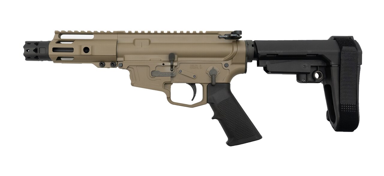 Image of MCM DS9-S 9mm Pistol, Rear Charging, 5" Barrel, MP5 Mag, FDE Cerakote