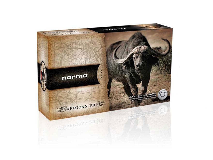 Image of Norma African PH Ammunition 450 Rigby 550 Grain Woodleigh Full Metal Jacket Box of 10