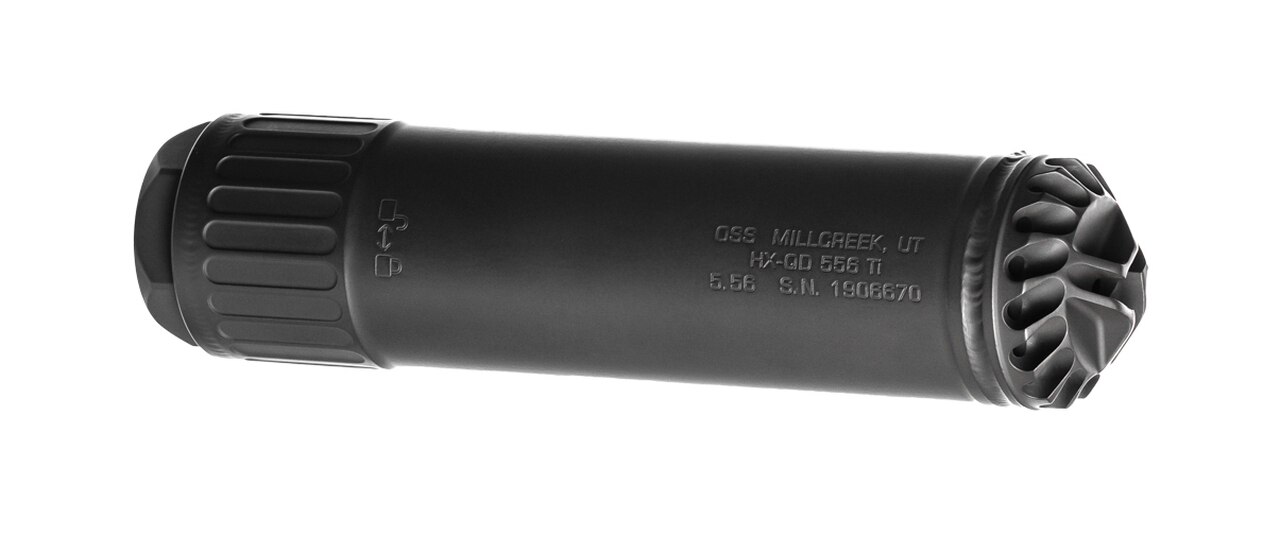 Image of OSS HX-QD 556 TI Suppressor, .223/5.56, 6.67" Length, Stainless Core, Black