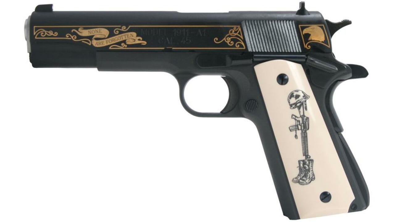 Image of Springfield 1911-A1 Battlefield Cross Limited Edition 45 ACP Ivory-style Grips Plus extra Springfield Grips
