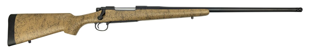 Image of Remington Custom Shop 700 NA 338 Lapua, 26" Barrel W/Muzzle Brake, 40X Trigger, Tan Stock W/Black Webbing