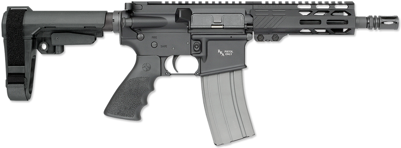 Image of Rock River Arms LAR-15 A4 Pistol 223/5.56 NATO 7" Black Hogue Rubber SBA3 Tactical Arm Brace