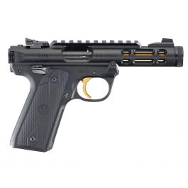 Image of Ruger Mark IV 22/45 Lite 22 LR Gold Barrel Pistol, Black - 43927