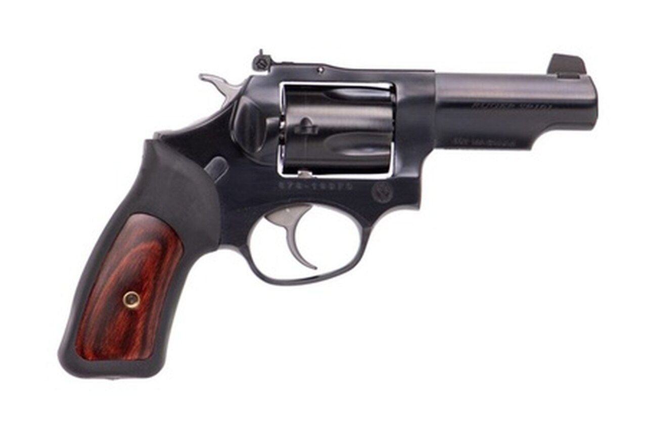 Image of Ruger SP101 .357 Magnum, 3" Blued Half Lug Barrel, 5rd, Black Rubber Grips W/Wood Insert