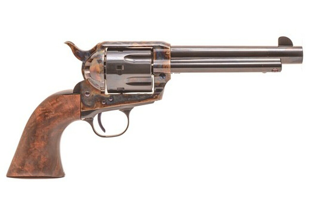 Image of Standard Mfg Single Action Revolver 45 Colt 4.75" Barrel, Blue/Case Hardened, Walnut 1 Pc Grip
