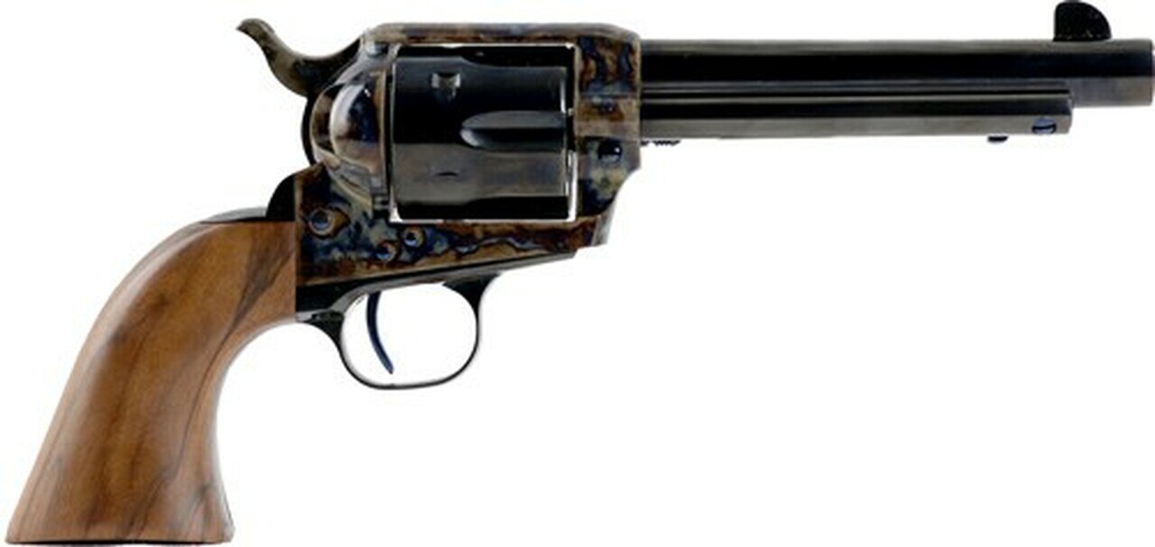 Image of Standard Mfg Single Action Revolver 45 Colt 4.75" Barrel, Blue/Case Hardened, Walnut 2 Pc Grip