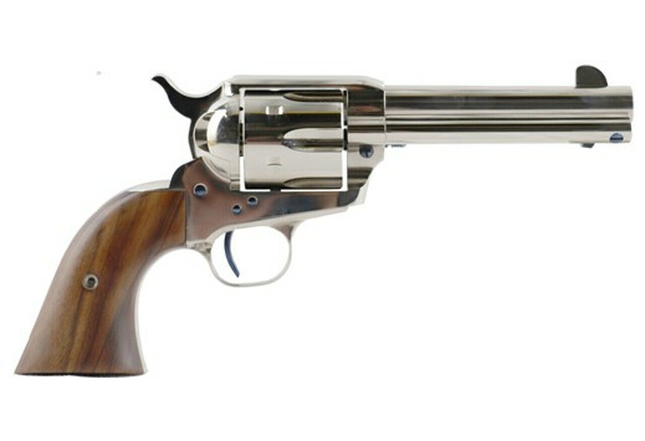 Image of Standard Mfg Single Action Revolver 45 Colt 4.75" Barrel, Nickel Plated, Walnut 1 Pc Grip