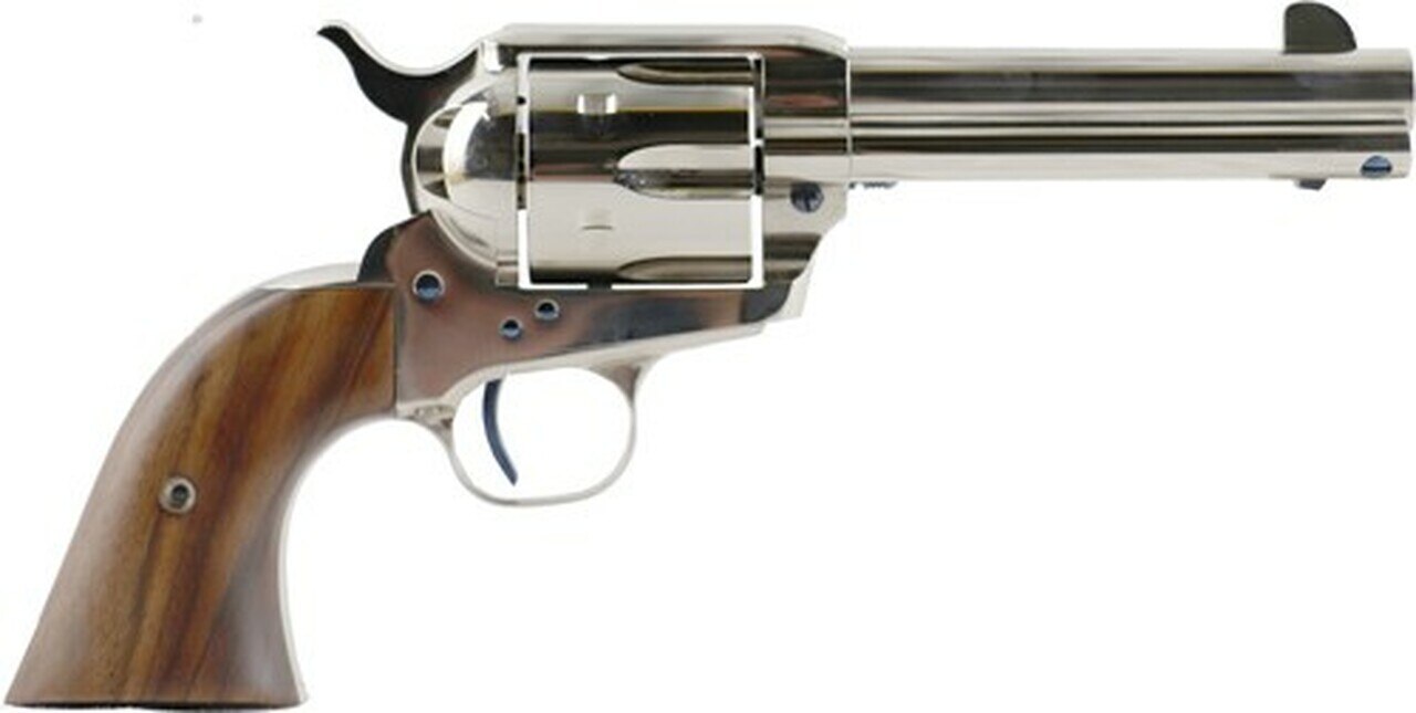 Image of Standard Mfg Single Action Revolver 45 Colt 4.75" Barrel, Nickel Plated, Walnut 2 Pc Grip
