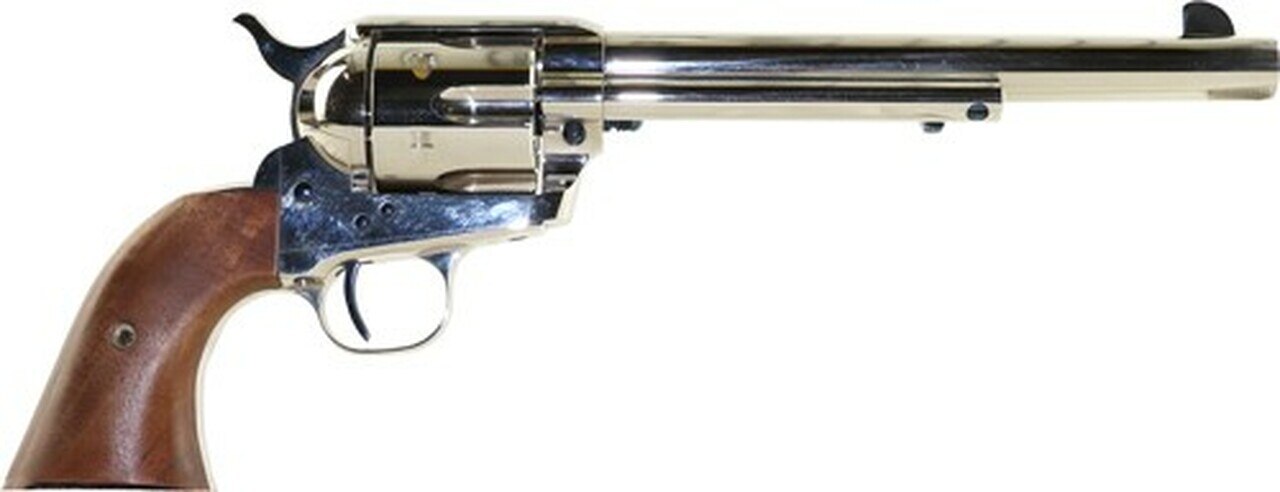 Image of Standard Mfg Single Action Revolver 45 Colt 7.5" Barrel, Nickel Plated, Walnut 1 Pc Grip