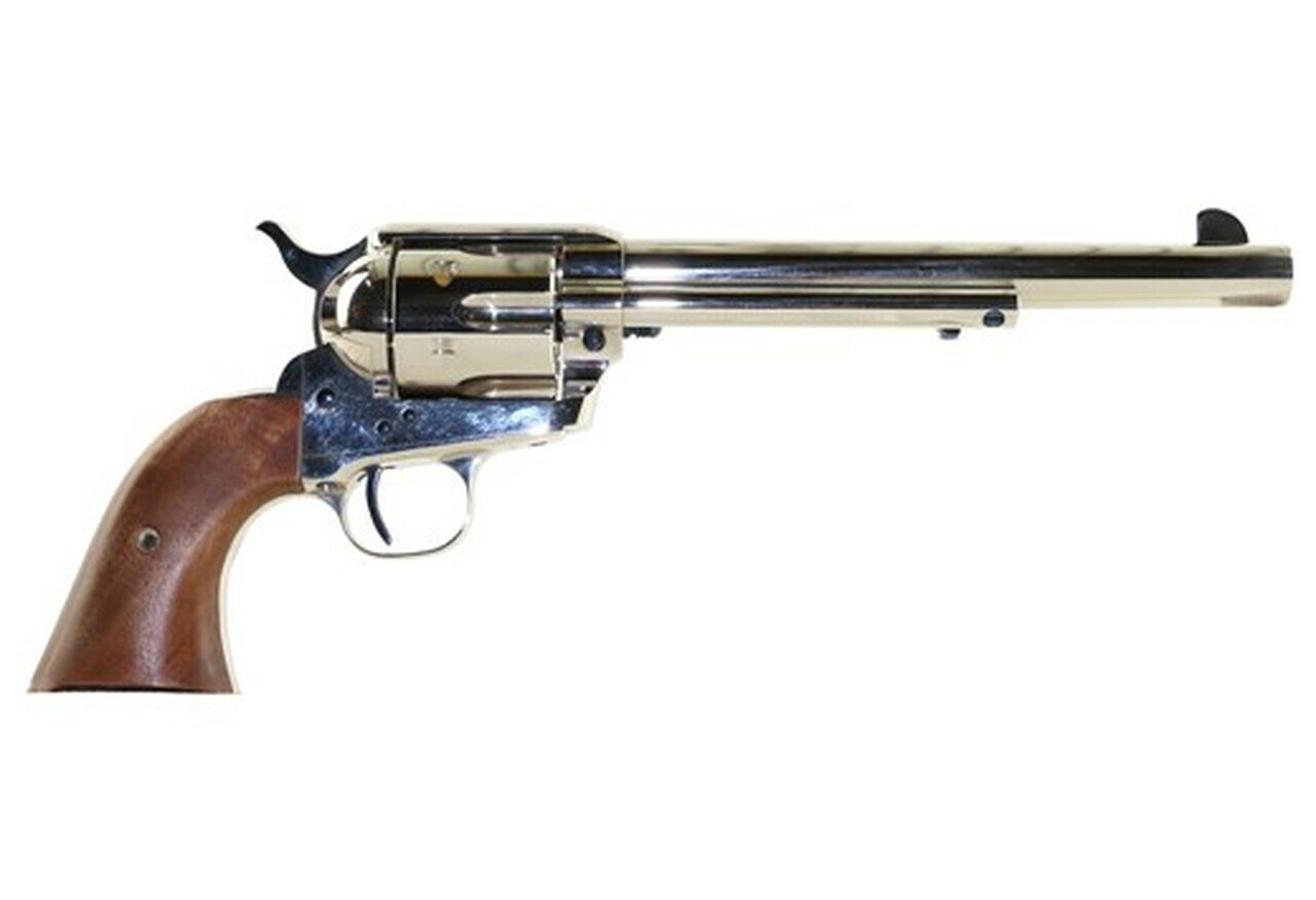 Image of Standard Mfg Single Action Revolver 45 Colt 7.5" Barrel, Nickel Plated, Walnut 2 Pc Grip