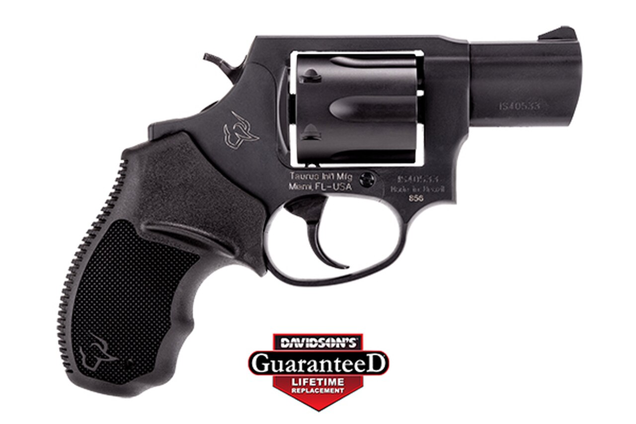 Image of Taurus, 856, Revolver, Small Frame, .38 Special, 2" Barrel, Steel Frame, Black, Rubber Grips, Fixed Sights, 6 Round