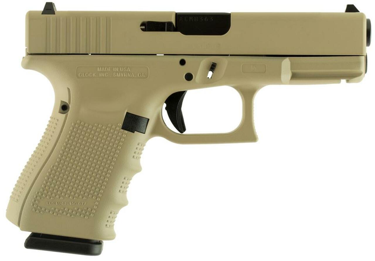 Image of Glock G19 Gen4 9mm, 4" Barrel, Desert Tan Finish 15rd Mag